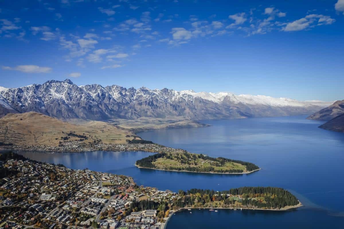 queenstown view on a sunny afternoon.